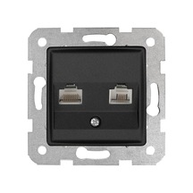 Viko Linnera Life Gece Siyahı Data Ve Nümeris Cat5e Ve Cat3 Mekanizma Ve Kapak