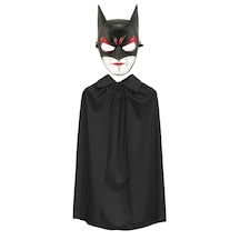 Batman - 86 - Maskesi Cat Woman Ve Batman Pelerini 90 Cm Siyah - Edntrend - Renk Set
