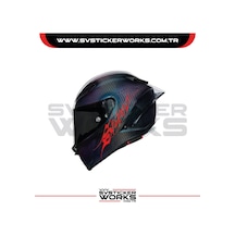 Silent Sticker Kask Sticker Kasklar Uyumlu Tek Yön 1 Adet Kırmızı