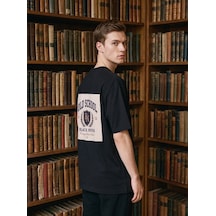 Black Nova Oversize Baskılı Unisex Tişört Back To The School Black Siyah