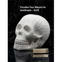 10cm Alev Desenli Kuru Kafa Heykeli 00694219