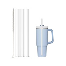 Stanley İle Uyumlu Yedek Pipet 40oz 30oz Bardak Bardak, 6'li Paket Temizleme Fırçalı Yeniden Kullanılabilir Pipet, P