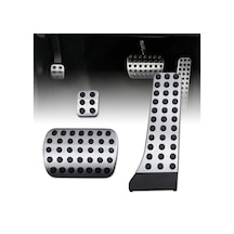 Mercedes W204-w207-w211-w212-w215-w220-e250 Uyumlu Geçme Otomatik Pedal Seti 3 Parça Siyah Krom