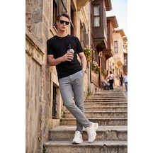 Buratti Slim Fit Dar Paça Bağlamalı Pantolon Erkek Pantolon 6843657 Gri