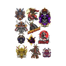 Samurai Sticker Set-2 12 Parça Telefon, Tablet, Defter, Laptop Sticker