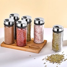 6 Lı Baharat Seti Cam