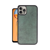 Apple, Uyumlu iPhone 14 Pro Max Kılıf Aras Deri Kapak - Koyu Yeşil
