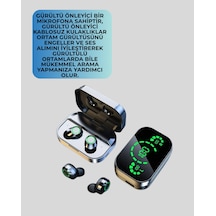 Gerçek - 908 - Kablosuz Kulaklık Bluetooth 5.0, Şarj Kutulu, Parmak - Flzdgnkr - İzi Kontrollü