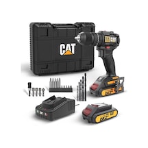 Cat Dx1010.1 18volt 2.0ah Li-ion Çift Akülü Kömürsüz Profesyonel Şarjlı Darbeli Matkap + 20 Parça De
