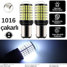 Carub 12V Ampul Beyaz Çakarlı 1016 BAY15D 144 Smd Led Çift Duy Oto Gündüz Farı Geri Vites Fren Stop Park Lambası Ampulü 2li Set