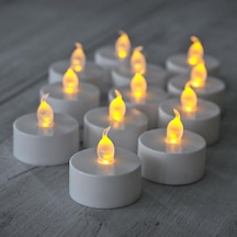 Pilli Led Tealight T-light Mum Pilli Mum Led Işık Sıcak Sarı Renk Dekorasyon Süsleme Düğün Kına Organizasyon 6 Çok Renkli