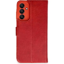 Newface Samsung Uyumlu  Galaxy M15 Kılıf Trend S Plus Kapaklı Kılıf - Kırmızı