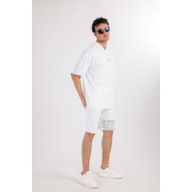 Oceano Kapüşonlu Sweatshirt & Şort Takım - Krem Krem