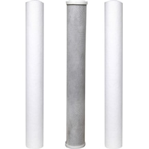 Watermanya Su Arıtma 20'' Filtre Seti 5 Mikron + Blok Karbon + 1 Mikron