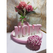 Home Yazılı Vazolu Set Pembe-tabak,vazo,kalp Obje Ve Harfler Pembe