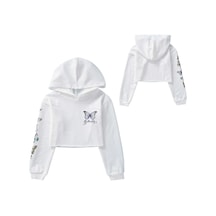 Gül Kızlar Kelebek Baskı Kapüşonlu Mahsul Üstleri Ceketler Çocuk Tişörtü Sonbahar Giysileri Gülkurusu Gül Kızlar Kelebek Baskı Kapüşonlu Mahsul Üstleri Ceketler Çocuk Tişörtü Sonbahar Giysileri Gülkurusu