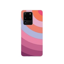 Samsung Galaxy Uyumlu S20 Ultra Kapak Renk Cümbüşü Tasarımlı Şeffaf Silikon Kılıf