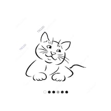 Düşünen Kedicik Sticker 17Cm