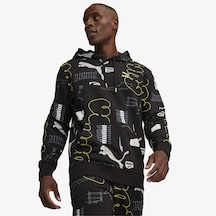 Puma Brand Love Erkek Siyah Hoodie Düz 624300