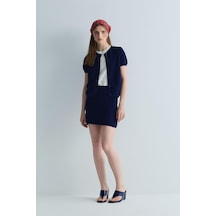 Suud Collection Lacivert Ema Havlu Etek