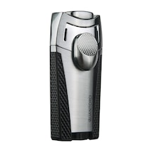 Quantoro 2 Torch Pürmüz Gümüş-siyah Metal Puro Çakmağı - Trz1038