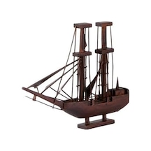 Dekoratif Ahşap Yelkenli Gemi 24 Cm Biblo Standart