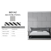 60 X 60 Beyaz Akustik Duvar Paneli