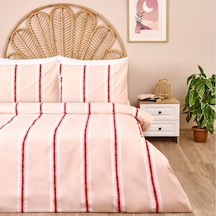 Soft Strisce Çift Kişilik Nevresim Takımı - Taş / Kiremit Renkli