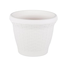 Tr Hs02 Hasır Saksı Tabaklı 25cm, 6 Litre Beyaz Diğer