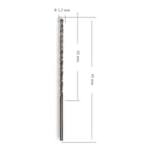 Mte 2,5 Mm Uzun Metal Matkap Ucu Hss Dın 340