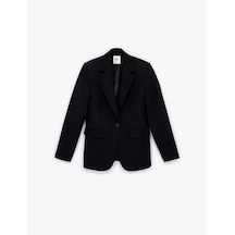 Koton Geniş Yaka Uzun Kollu Slim Fit Düğmeli Cep Detaylı Blazer Ceket Siyah 6sak50007uw Siyah