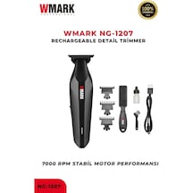 Wmark Ng-1207 Şarjlı Silver Detail Trimmer 7500 Rpm 1600 Mah Profesyonel Tıraş Makinesi 2,5 Saat 120 Dak