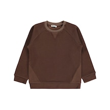 Civil Boys Parçalı 6-9 Yaş Sweatshirt - Kahverengi Koyu Kahve