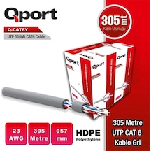 Qport Q-cat6y 305m Utp 0,57mm Cat6 23 Awg Grı Kablo-158054