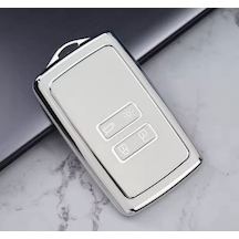 Renault Rafale Clio 5 Zoe Megane E-tech Koleos Austral Kadjar Captur Zoe Anahtar Kılıfı Beyaz Gümüş