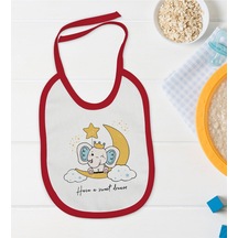 BK Kids Have A Sweet Dream Tasarımlı Kırmızı Bebek Mama Önlüğü-1 Kırmızı