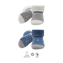 Bistyle Puanlı Kaymaz Havlu Soket Çorap 2'li Bs10502 İndigo Gri İndigo - Gri