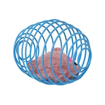 Petinka Kedi Oyuncağı Sıçrayan Spiral Yaylı Metal Fareli Kafes Kedi Oyun Topu
