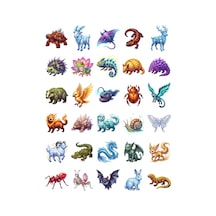30 Adet Fantastik Element Canlısı Sticker Seti - Laptop, Defter, Telefon