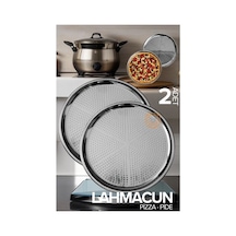 Lahmacun Pizza Pide Pişirme Tepsisi 2 Li Set Siyah