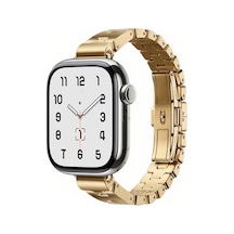 Apple Watch 7 45mm Uyumlu Kordon Modern Şık Tasarım Gold