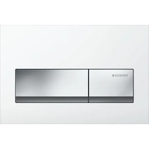 Geberit Kumanda Kapağı Alpha50 - Çift Basmalı - Beyaz Beyaz