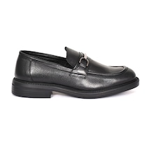 Tuna Hakiki Deri Eva Taban Toka Detaylı Loafer Erkek Ayakkabı - 4163 Siyah
