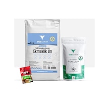Tam Tarım Glutensiz %100 Tam Çiğ Karabuğday Unundan Ekmeklik Un 5 KG + Psyllium Karnıyarık Otu Tozu 100 G + Kuru Maya 3 x 10 G