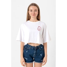 The Mentalist Red John Pocket Beyaz Kadın Crop Tshirt Beyaz