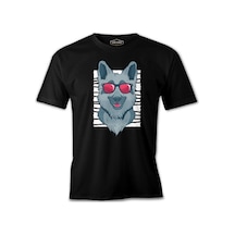 A Dog With Red Sunglasses Siyah Erkek Tshirt 001