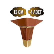 İrem Kahverengi Altın 12cm Plastik Ayak Mobilya Masa Ve Dolap Ayağı Kahverengi Altın 12cm 4 Adet Kahverengi