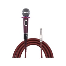 Ranyeek Kırmızı Elden Tutulan Dinamik Kondansatör Mikrofonu - 4.5m Kablolu, 6.35mm Soketli, Karaoke/konser/sesliniş İçin - Anti Kayma Tasarımı