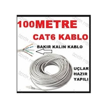 Ncpline 100 Metre Internet Kablosu Kalin Bakir Cat6 Modem Ağ Kablosu