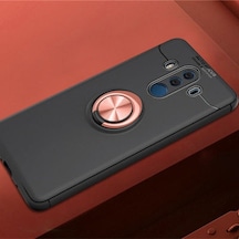 Huawei Mate 10 Pro Kılıf Yüzüğü Stant Ve Araç Tutucu Olabilen Şık Esnek Premium Silikon Kapak Ryc/ravel Siyah - Rose Gold